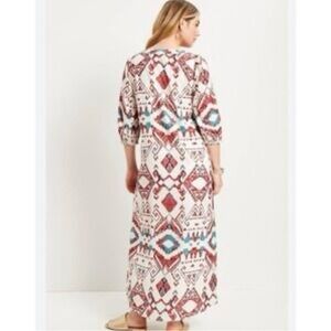 JUNE+VIE Bohemian Print Maxi TUNIC  Dress SIZE 2X 26/28